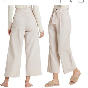 White Casual Billabong Pants with Tie Belt